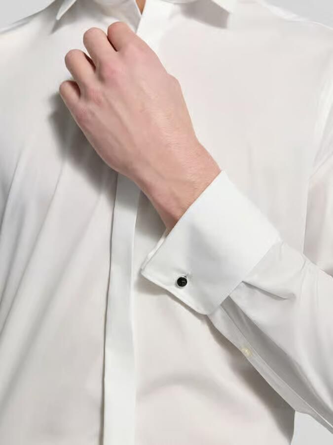 OLYMP Smokingoverhemd Level Five body fit Omslagmanchetten verborgen knoopsluiting - Foto 4