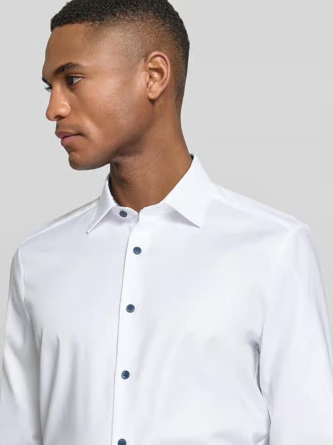 OLYMP Level Five Slim fit zakelijk overhemd van katoenmix met kentkraag - Foto 2