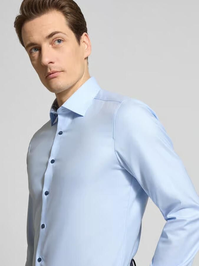 OLYMP Level Five Slim fit zakelijk overhemd van katoenmix met kentkraag - Foto 2