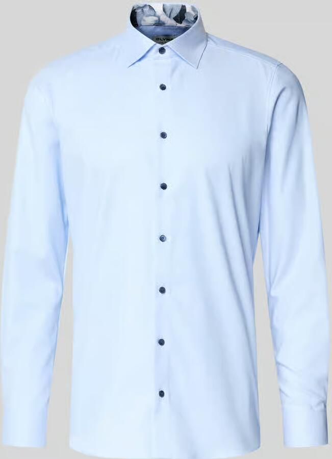 OLYMP Level Five Slim fit zakelijk overhemd van katoenmix met kentkraag - Foto 3