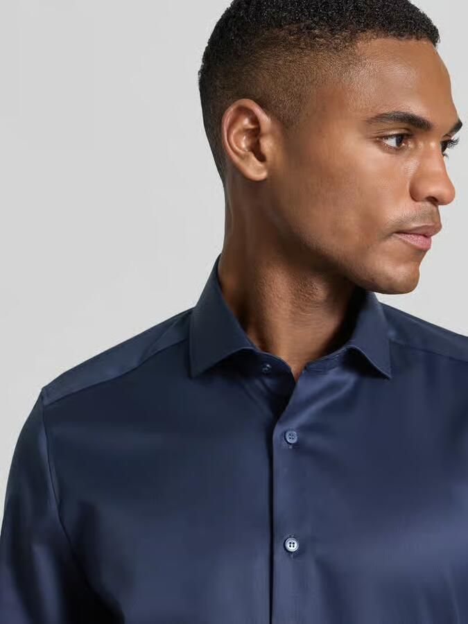 OLYMP Level Five Slim fit zakelijk Hemd in eenkleurig design met Kentkraag - Foto 2