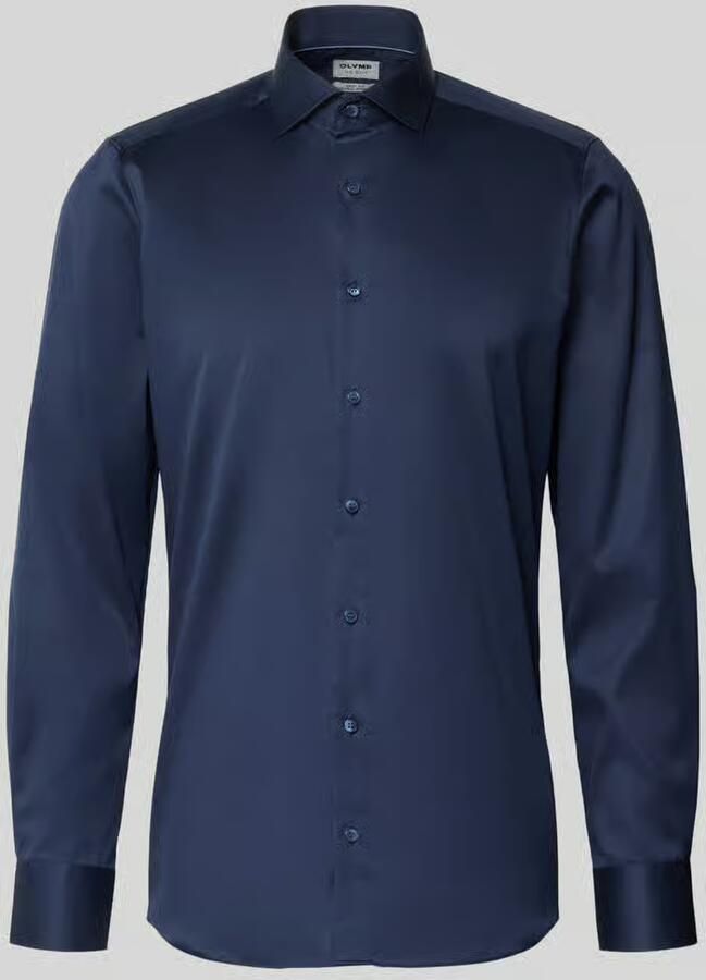 OLYMP Level Five Slim fit zakelijk Hemd in eenkleurig design met Kentkraag