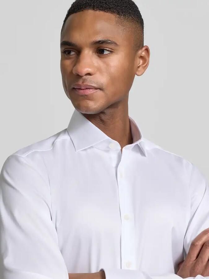 OLYMP Level Five Slim fit zakelijk Hemd in eenkleurig design met Kentkraag - Foto 2