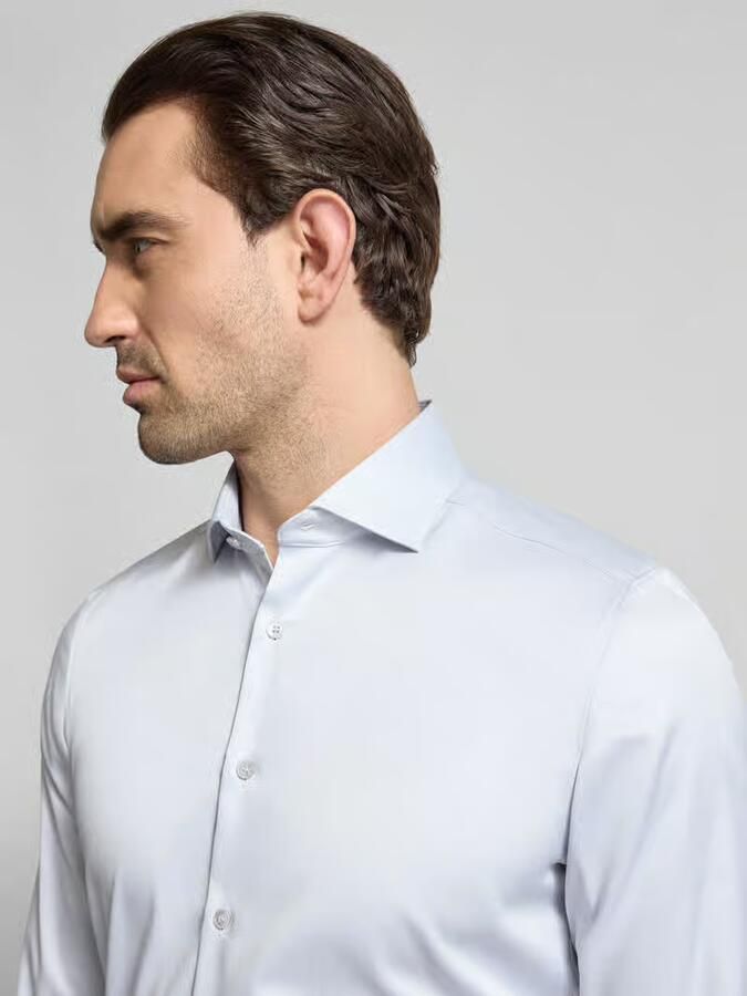 OLYMP Level Five Slim fit zakelijk Hemd in eenkleurig design met Kentkraag - Foto 2