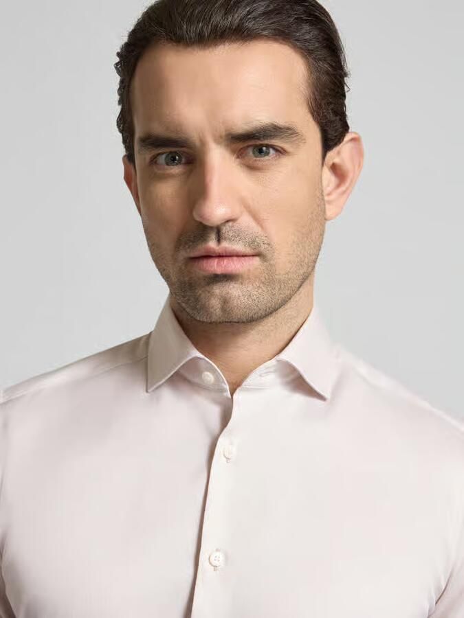 OLYMP Level Five Slim fit zakelijk Hemd in eenkleurig design met Kentkraag - Foto 2