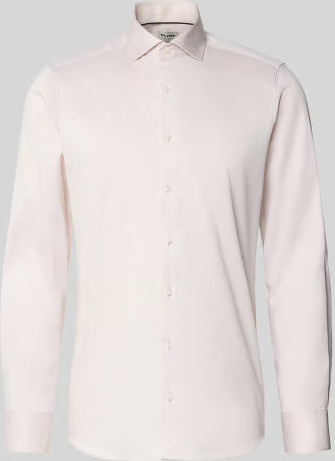 OLYMP Level Five Slim fit zakelijk Hemd in eenkleurig design met Kentkraag
