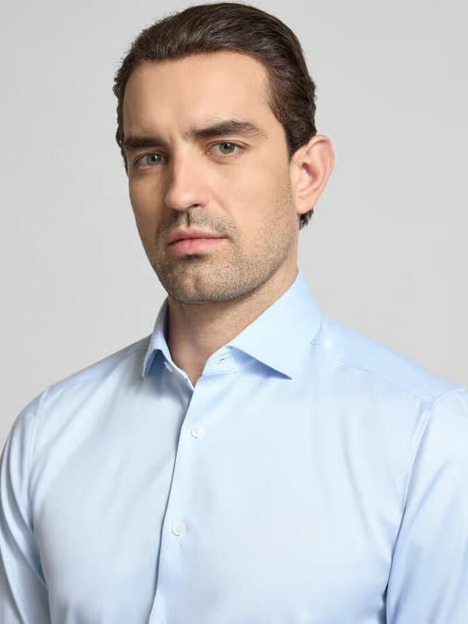 OLYMP Level Five Slim fit zakelijk Hemd in eenkleurig design met Kentkraag - Foto 2