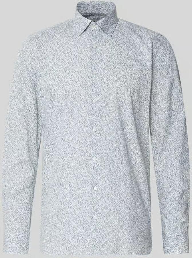 OLYMP Level Five Slim fit zakelijk overhemd in all-over look met kentkraag - Foto 2