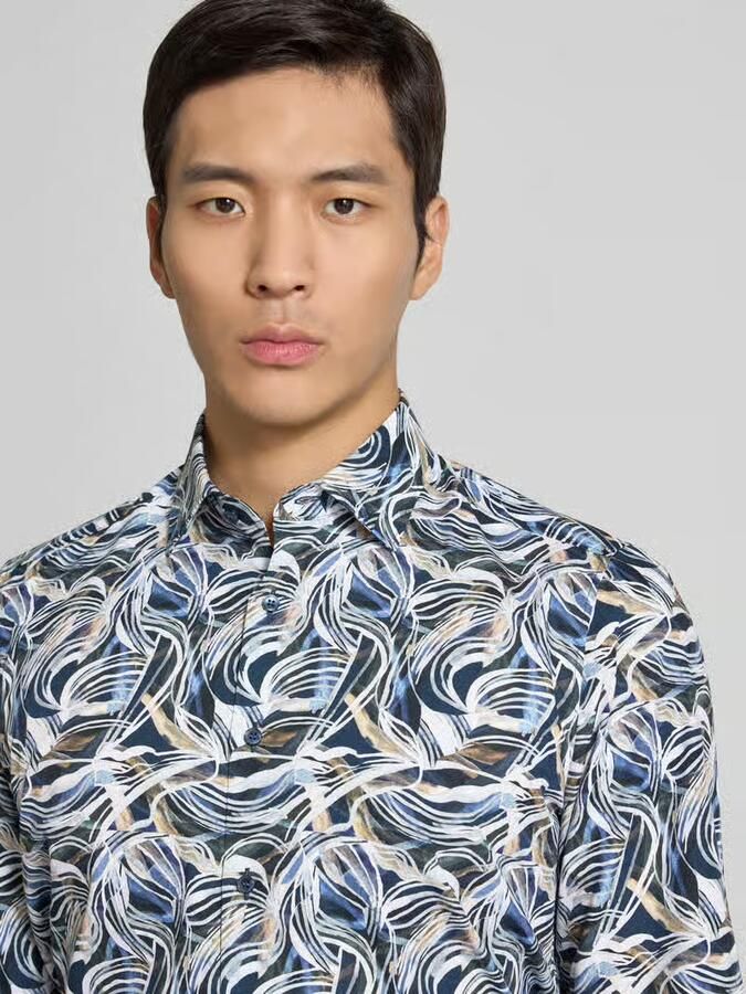 OLYMP Level Five Slim fit zakelijk overhemd van katoen met kentkraag