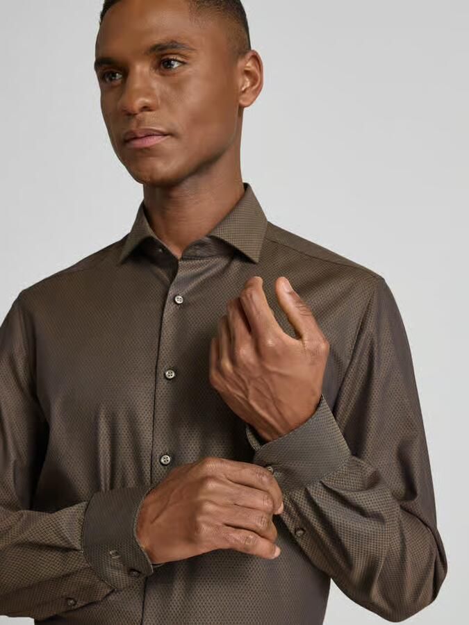 OLYMP Level Five Slim fit zakelijk overhemd van katoenmix met kentkraag - Foto 2