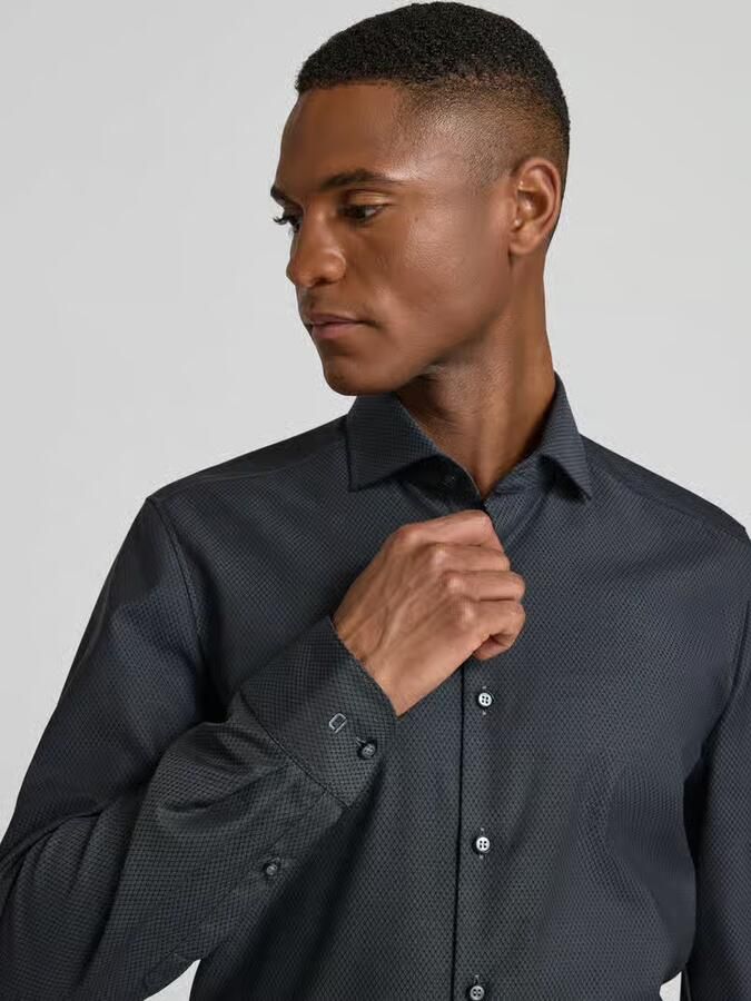 OLYMP Level Five Slim fit zakelijk overhemd van katoenmix met kentkraag - Foto 2
