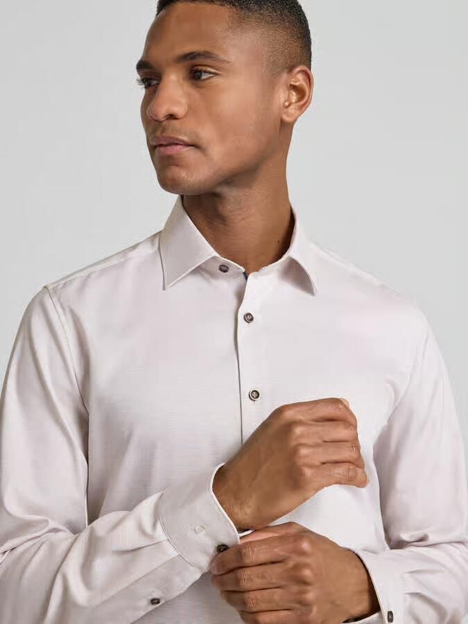 OLYMP Level Five Slim fit zakelijk overhemd van katoenmix met kentkraag