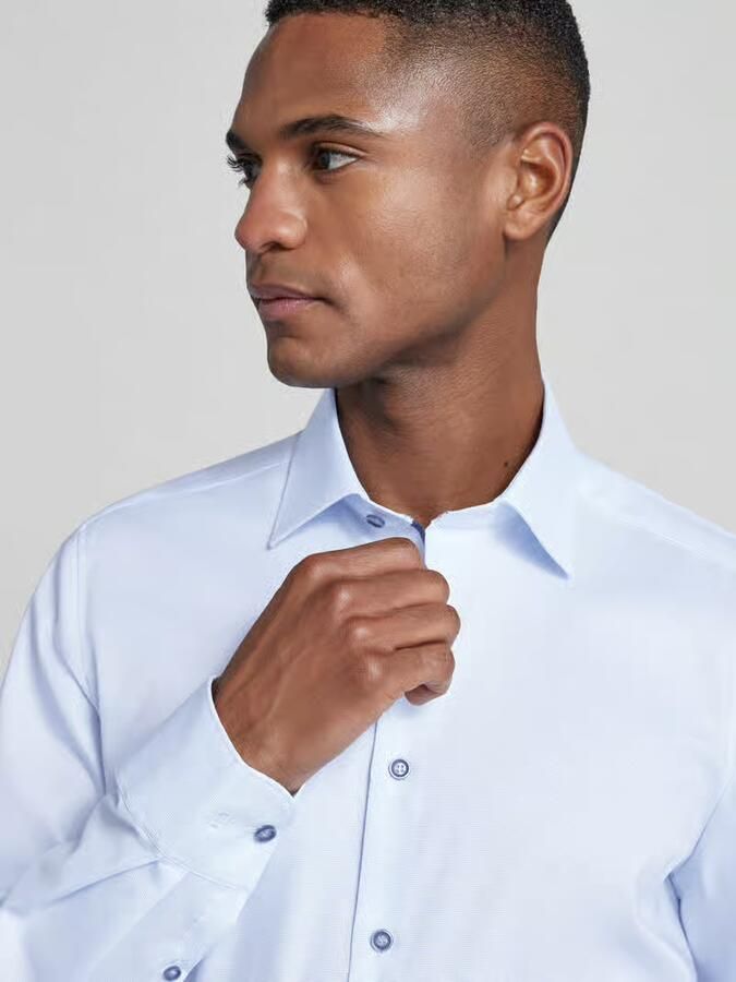 OLYMP Level 5 Slim fit zakelijk overhemd van katoenmix met Kentkraag