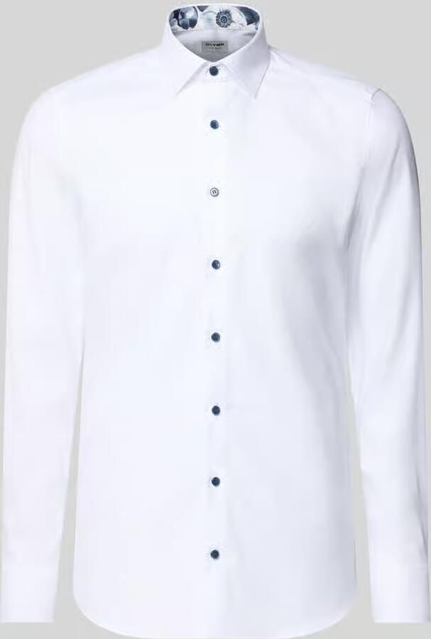 OLYMP Level Five Slim fit zakelijk overhemd van katoenmix met kentkraag - Foto 4