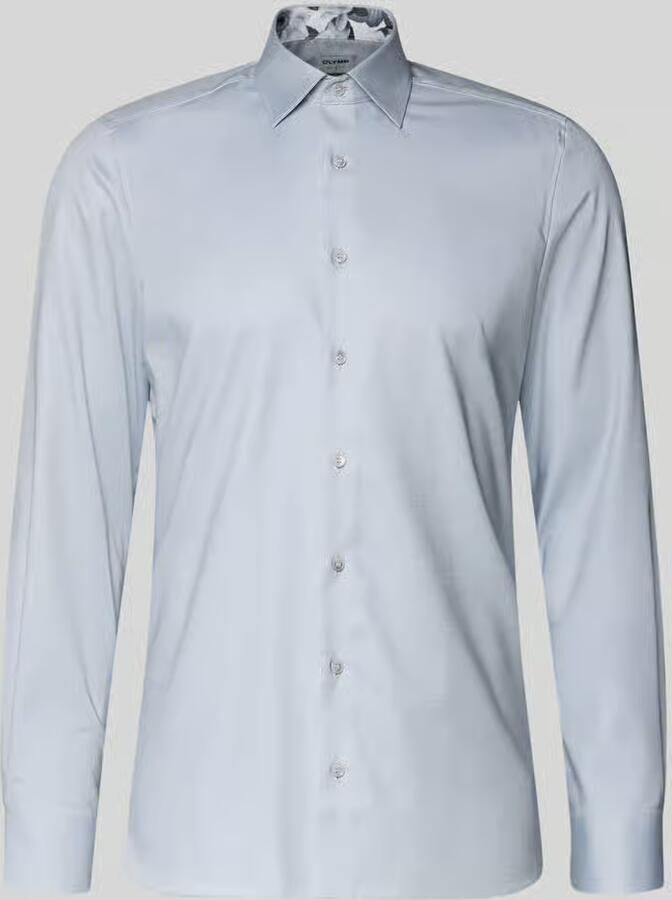 OLYMP Level Five Slim fit zakelijk overhemd van katoenmix met kentkraag - Foto 2