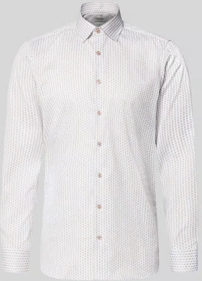 OLYMP Level Five Slim fit zakelijk overhemd van katoenmix met kentkraag - Foto 2