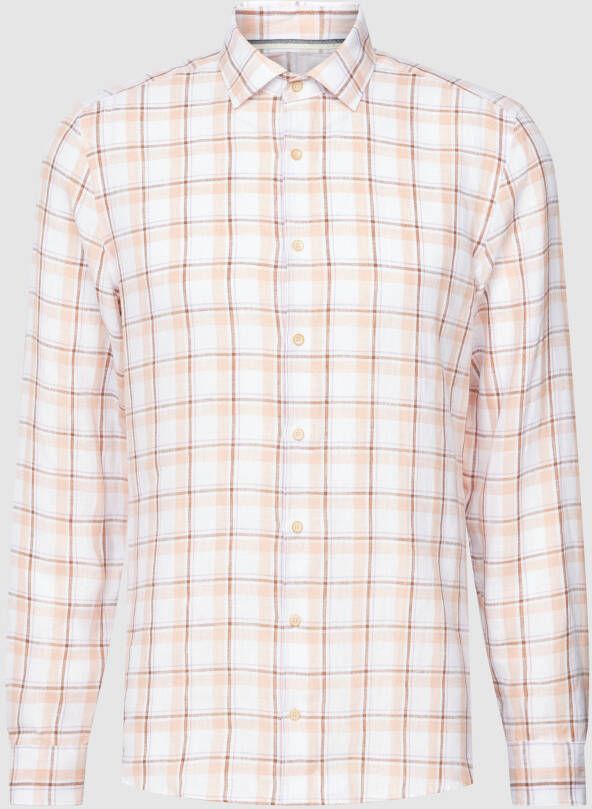 OLYMP Level Five Slim fit vrijetijdsoverhemd van puur linnen met ruitmotief