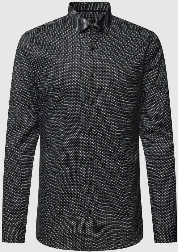 OLYMP No. Six Super slim fit zakelijk overhemd met structuurmotief
