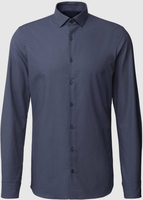 OLYMP No. Six Slim fit zakelijk overhemd met all-over motief model 'Modern Kent'