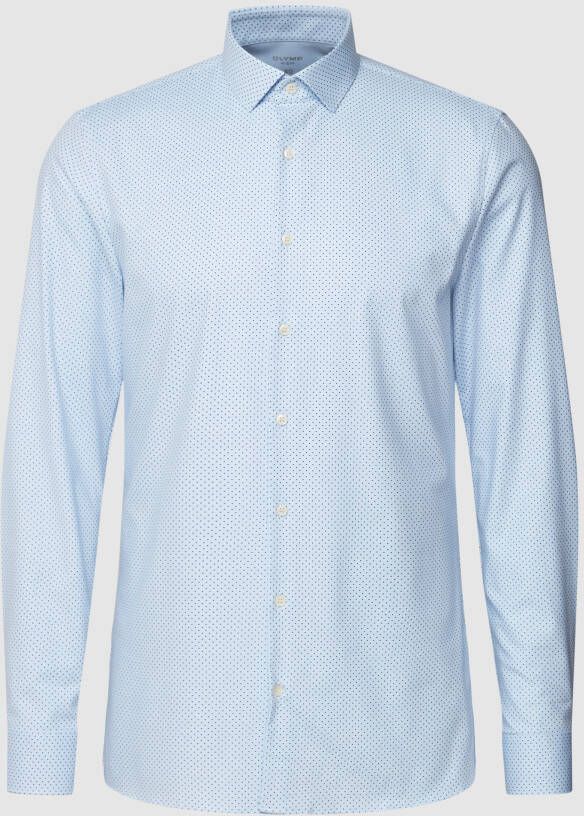 OLYMP No. Six Slim fit zakelijk overhemd met all-over motief model 'Modern Kent'
