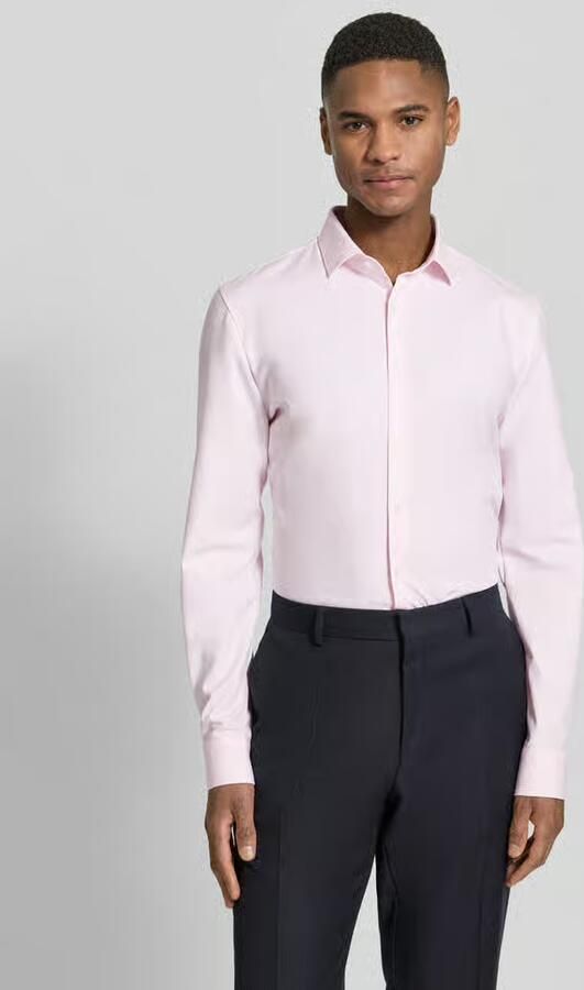 OLYMP No. Six Super slim fit business-overhemd modern kent uni twill - Foto 4