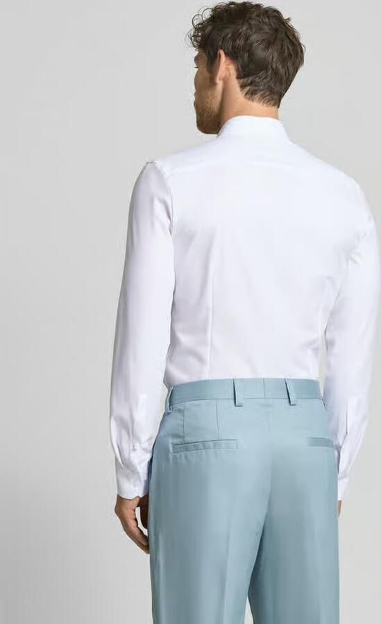 OLYMP No. Six Super Slim Fit businesshemd van twill met stretch-aandeel