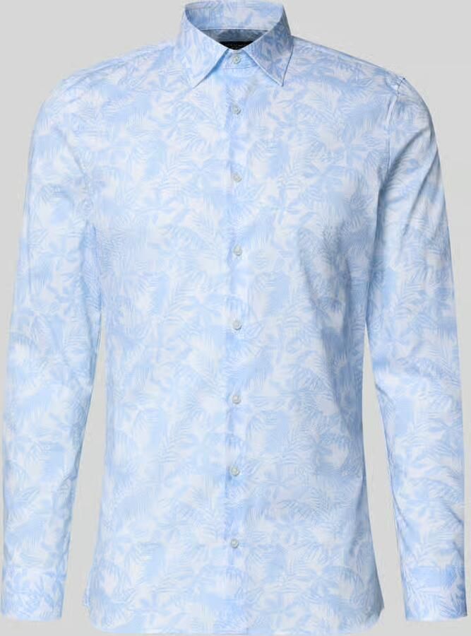 OLYMP No. Six Super slim fit zakelijk hemd in all-over look met kentkraag - Foto 2