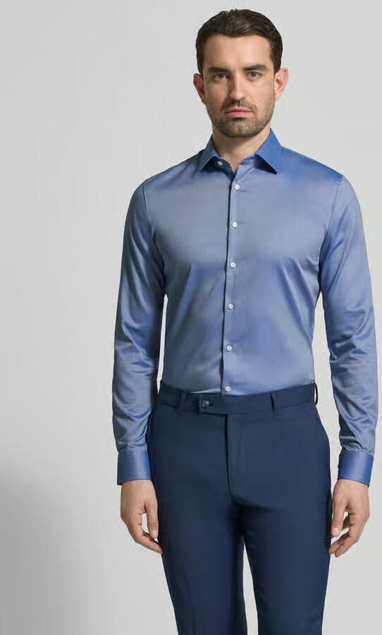 OLYMP No. Six Super slim fit zakelijk hemd met kentkraag en structuurpatroon - Foto 3