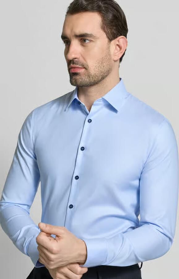OLYMP No. Six Super slim fit zakelijk hemd met kentkraag