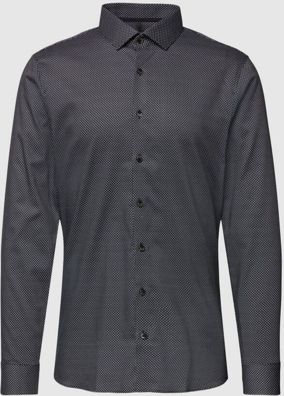 OLYMP No. Six Super slim fit zakelijk overhemd met structuurmotief
