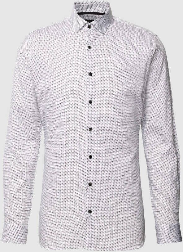 OLYMP No. Six Super slim fit zakelijk overhemd met structuurmotief