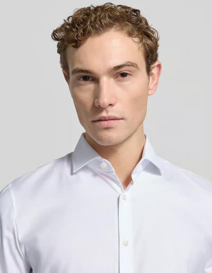 OLYMP No. Six Super slim fit zakelijk overhemd van twill - Foto 3