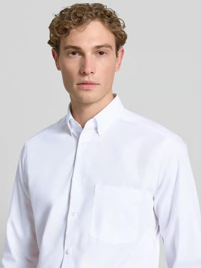 Olymp Modern fit zakelijk hemd van katoen met button-downkraag