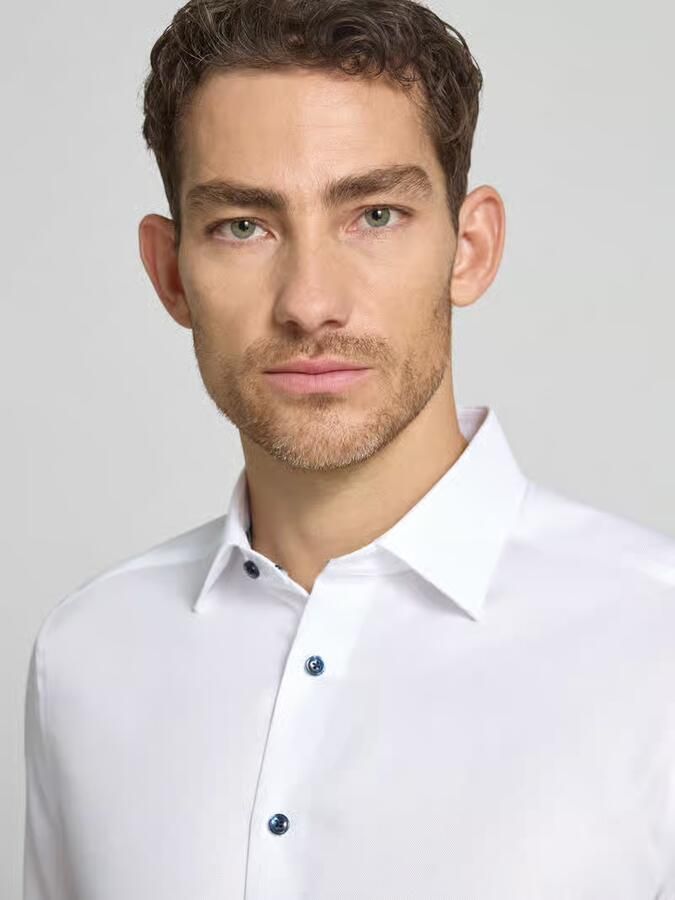 Olymp Modern fit zakelijk overhemd in effen design met kentkraag