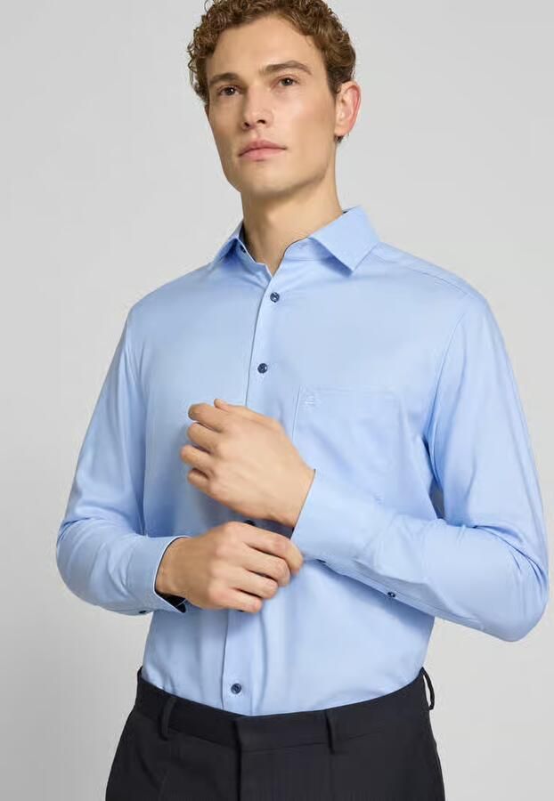 Olymp Modern fit zakelijk overhemd met kentkraag en borstzak - Foto 4