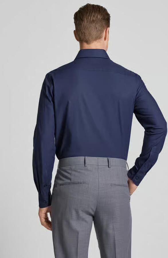 Olymp business overhemd Luxor Modern Fit normale fit donkerblauw effen katoen - Foto 13