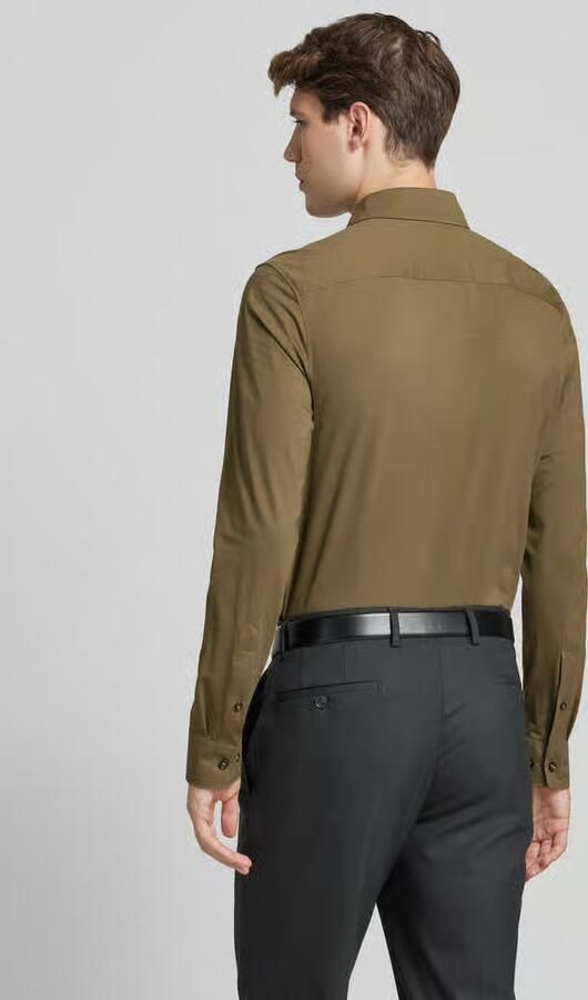 OLYMP Overhemd met lange mouwen Luxor 24 Seven modern fit jersey shirt met geurremmende materiaaleigenschappen