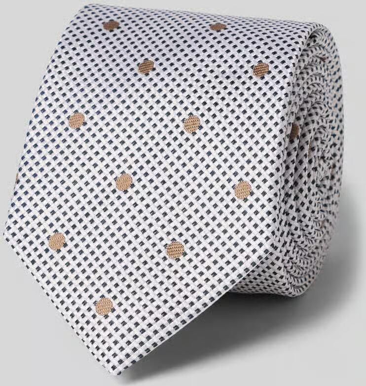 Olymp Stropdas van pure zijde met logopatch (6 5 cm)