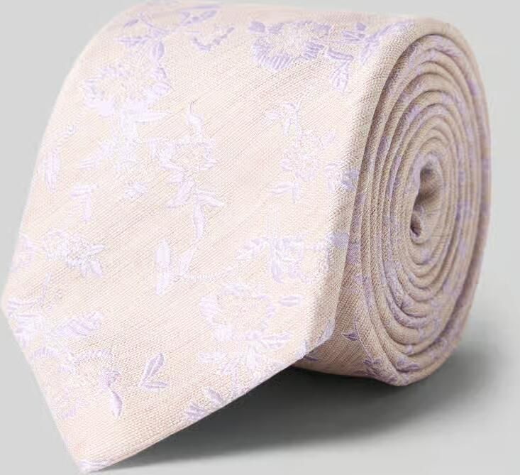 Olymp Stropdas van zijdemix met gebloemde all-over stitching