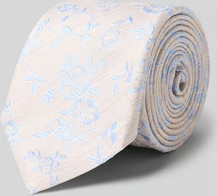 Olymp Stropdas van zijdemix met gebloemde all-over stitching