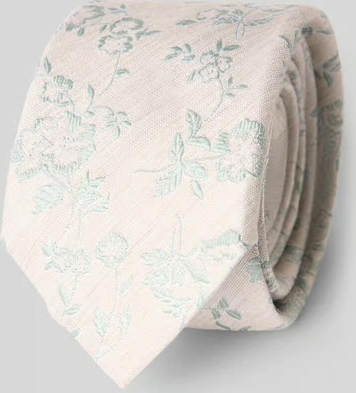 Olymp Stropdas van zijdemix met gebloemde all-over stitching