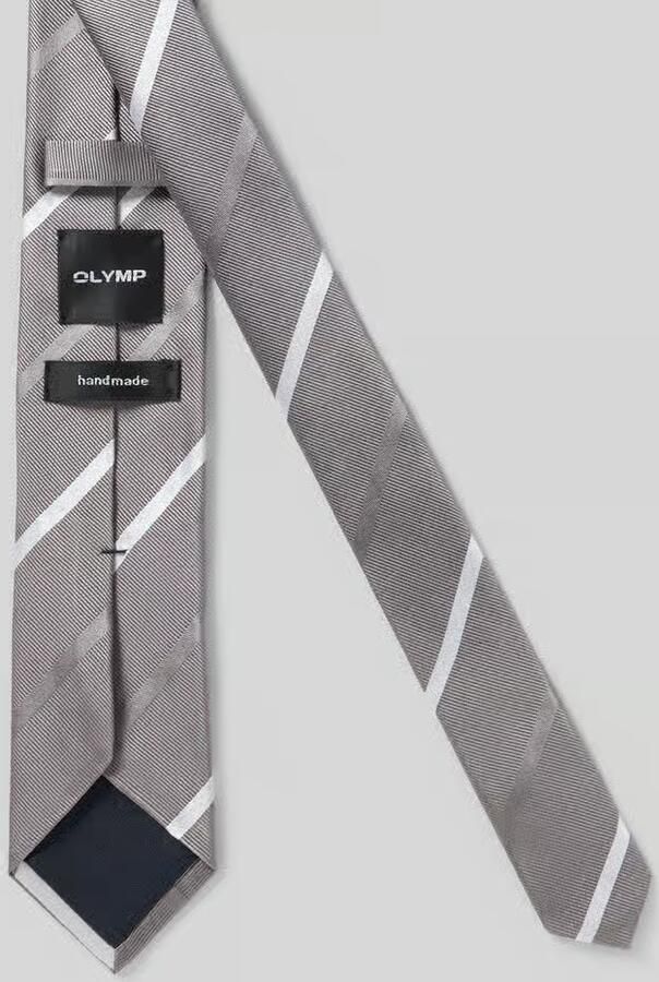 Olymp Zijdenstropdas van zuiver stropdas met Logopatch (6 5 cm)