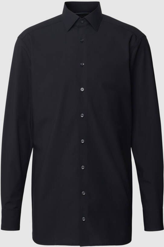 Olymp business overhemd strijkvrij Luxor Modern Fit normale fit zwart effen katoen