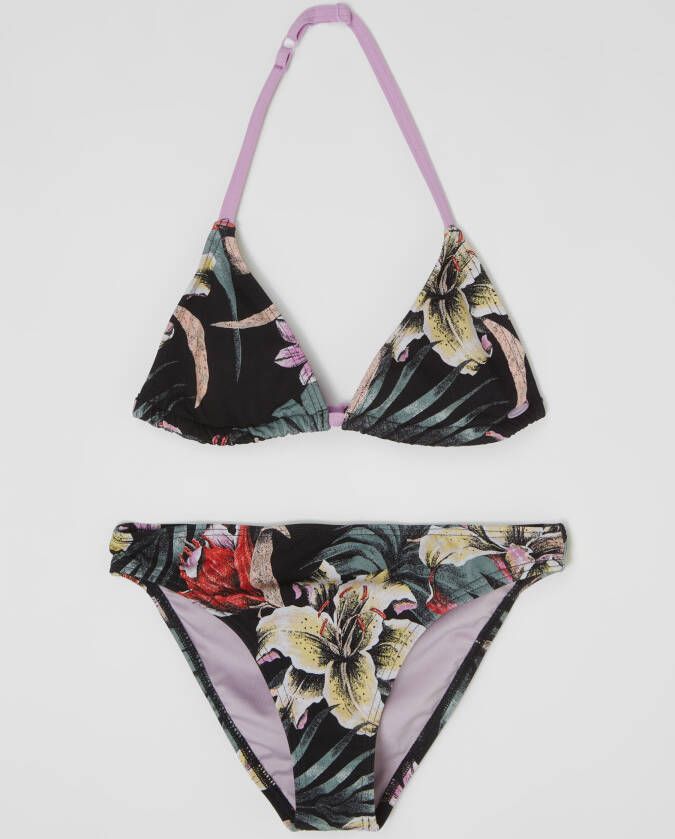 O'Neill gebloemde triangel bikini Venice Beach zwart roze - Foto 2