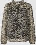 ONLY semi-transparante blouse ONLDITSY met dierenprint en ruches zwart - Thumbnail 2