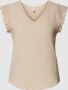 Only Biologisch Katoen Dames T-shirt Lente Zomer Collectie Beige Dames - Thumbnail 1