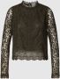 Only Blouseshirt met ajourpatroon en bloemenstitching - Thumbnail 1