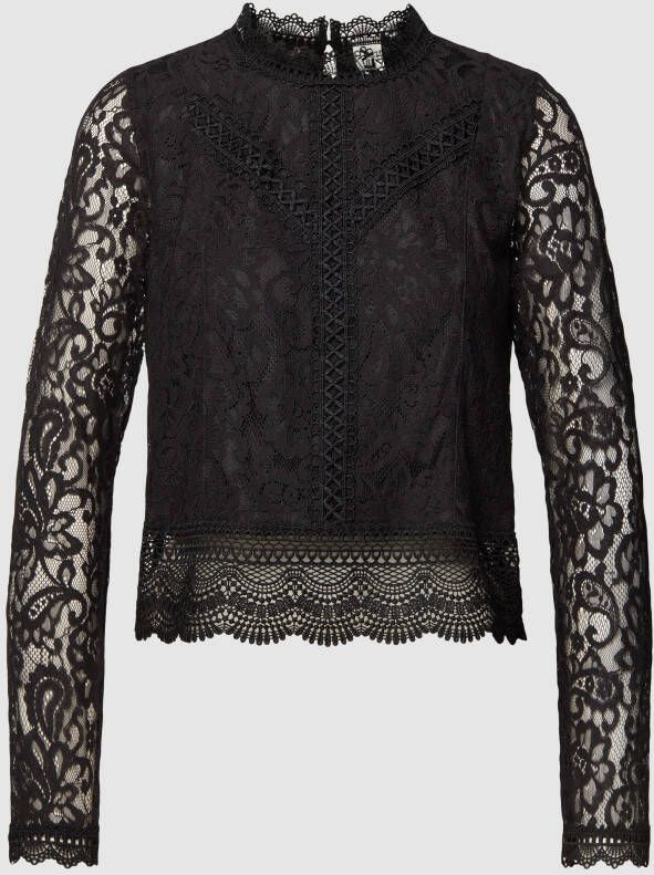 Only Regular fit kanten top met opstaande kraag model 'NEW KARO'