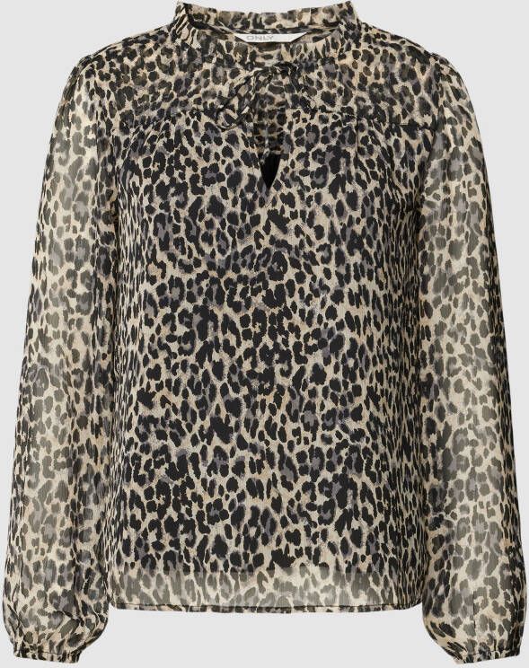 Only Blouseshirt met luipaardmotief model 'Ditsy'