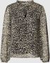 ONLY semi-transparante blouse ONLDITSY met dierenprint en ruches zwart - Thumbnail 2